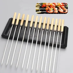 Flat Skewers Stainless Steel for Grill Bbq Accessories Barbecues Permanent Match Kamado Barbecue Outdoor Kitchen Dining Bar Home