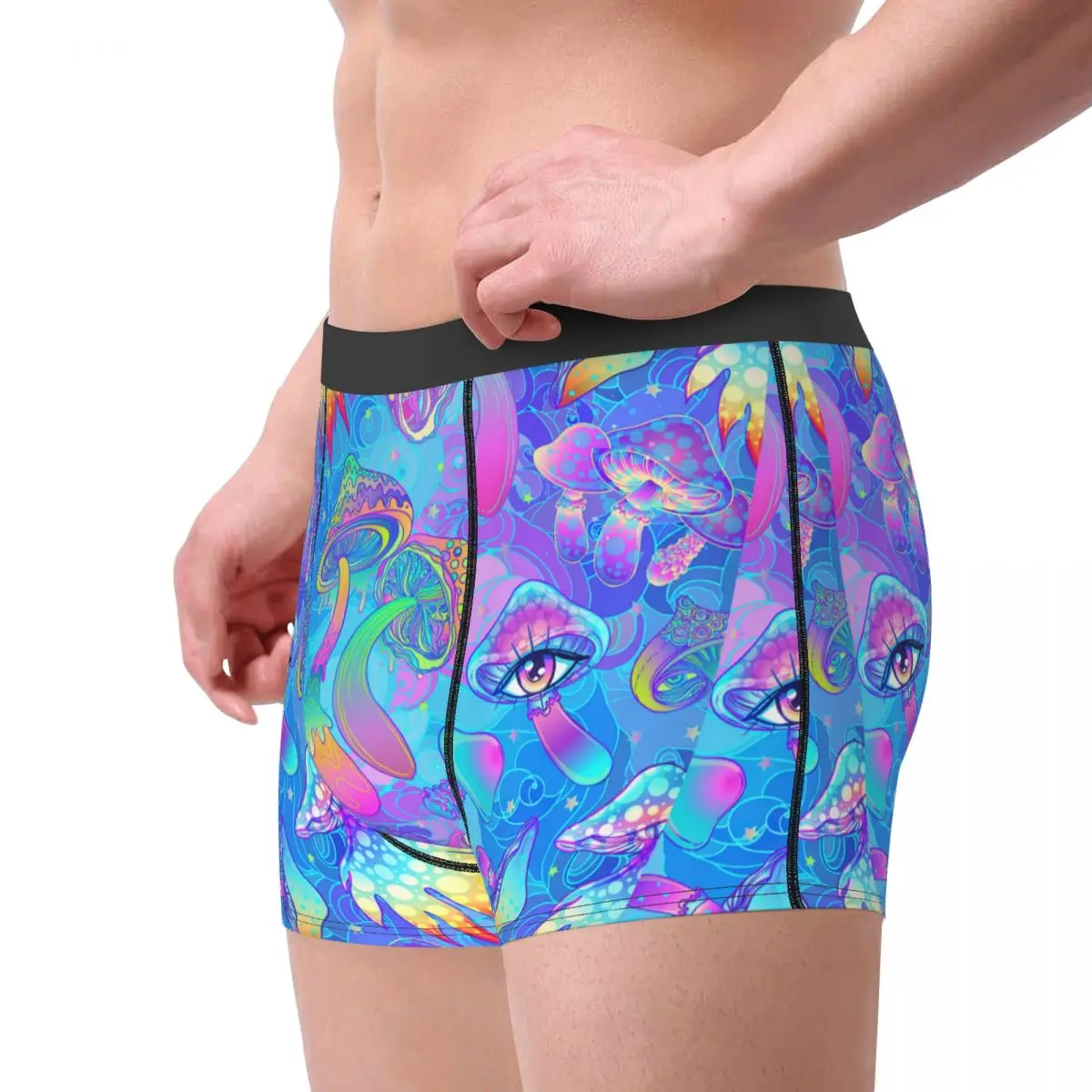 Novelty Boxer Psychedelic Magic Mushrooms Shorts Panties Briefs Men's Underwear Breathable Underpants for Male Plus Size