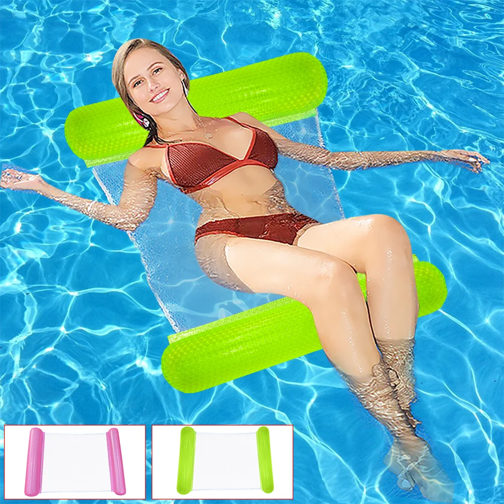 أرجوحة مائية قابلة للنفخ بأنبوبين، سرير عائم لحفلات حمام السباحة/الشاطئ/الحديقة المائية، مرتبة هوائية محمولة للبالغين سهلة الحمل #4