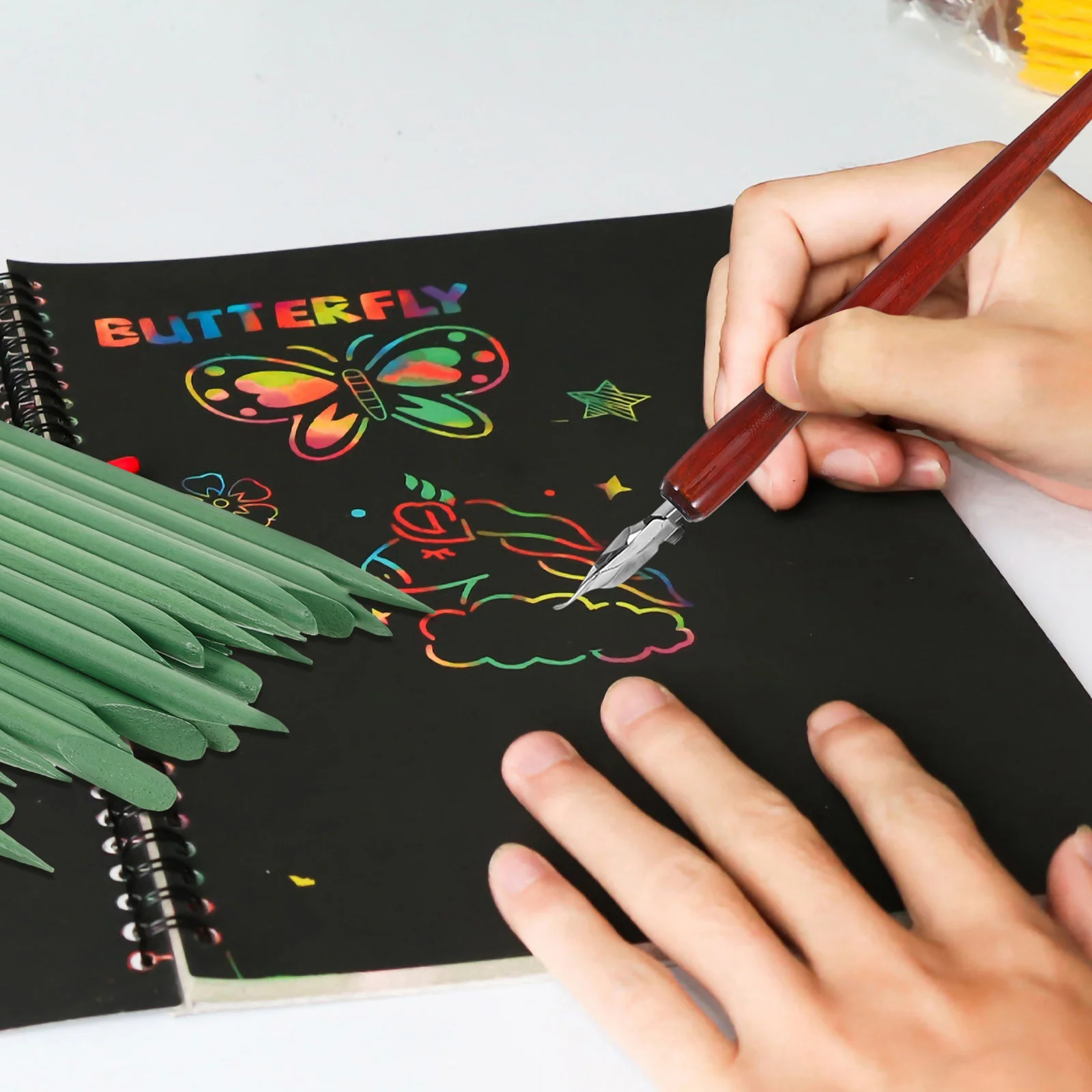 6 قطعة حامل قلم تراجع خشبي حامل بنك الاستثمار القومي قابل للاستبدال للخط الهزلي رسم اللوحة رسم لوازم الفن الاستخدام المهني