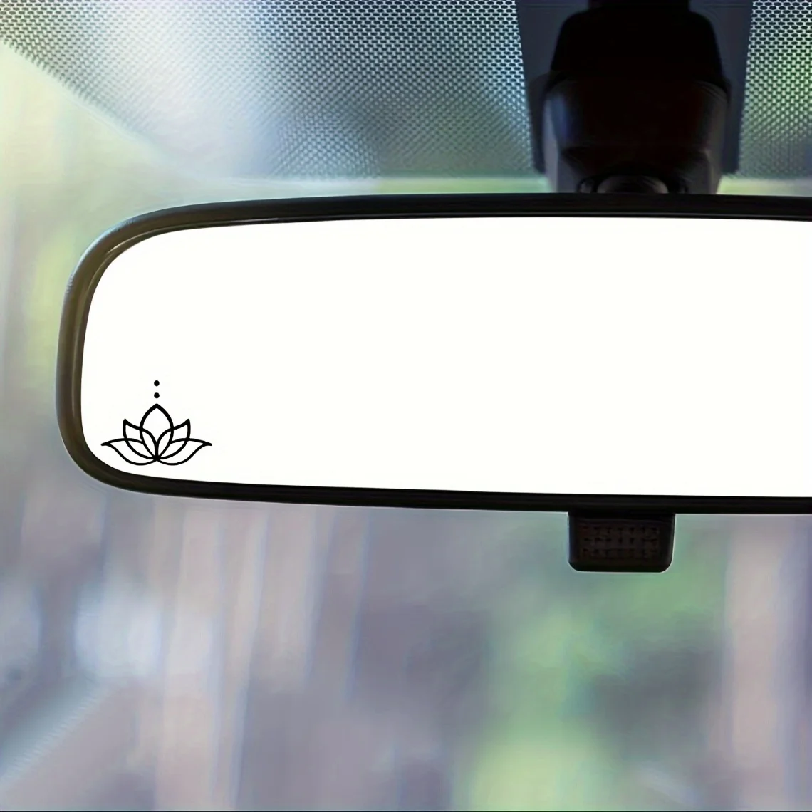 2pcs/sheet Lotus Flower Decal Mirror Sticker, Rearview Mirror Decal, Car Sticker, Vinyl Sticker