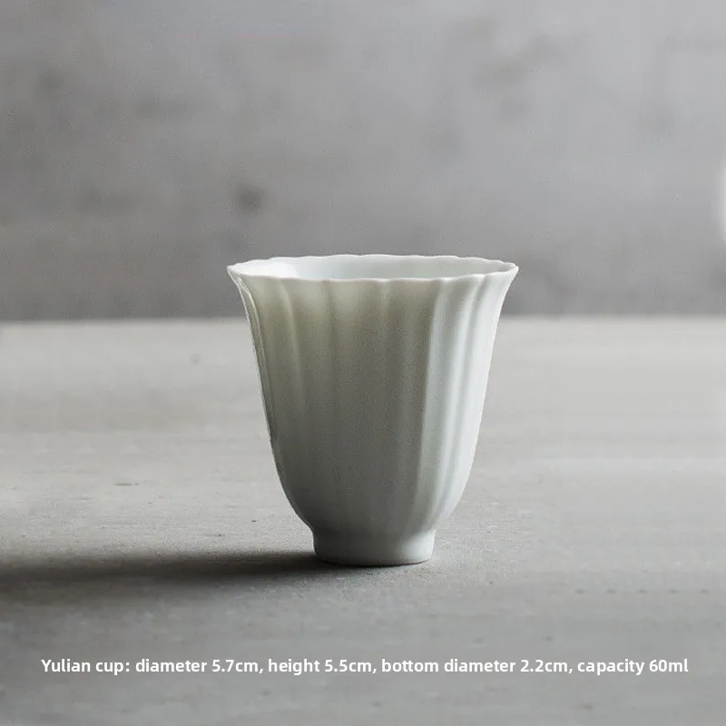 فنجان الشاي الصيني Dehua Suet اليشم الخزف الأبيض اليدوية رائعة كوب رئيسي الكونغ فو كوب صغير كوب شاي #6