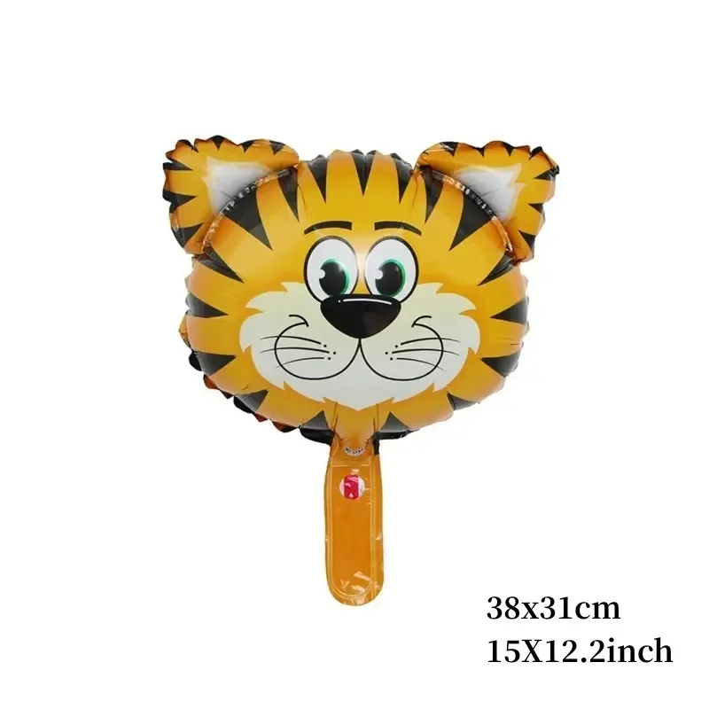 6 teile/satz 16 zoll Mini Tier Kopf Folienballon Wald Tiger Löwe Zebra Ballon JungleWild Tier Thema Geburtstag Party Dekoration – Detail 4