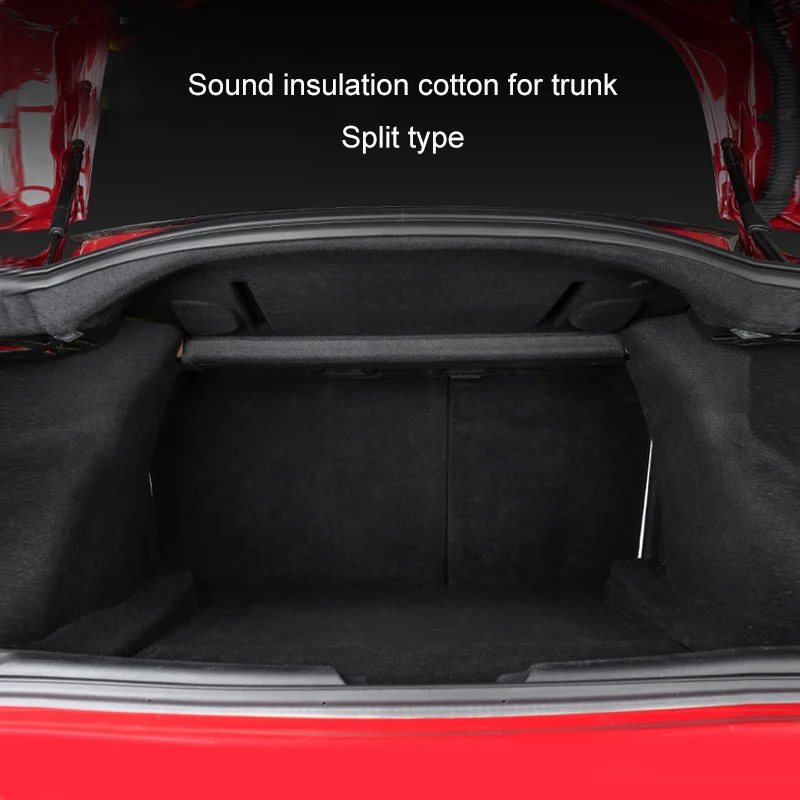 For Tesla Model 3 2017-2023 Rear Trunk Soundproof Cotton Mat Soundproof Deadening Protective Cover Sticker Interior Accessories