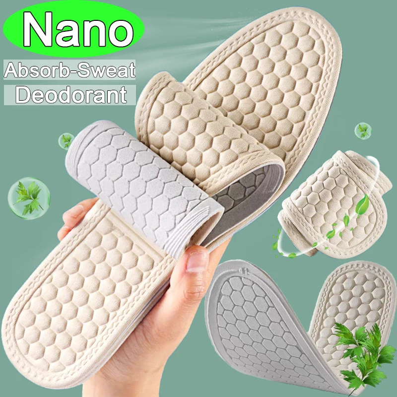 

Nano Deodorant Insoles Comfortable Sports Sweat Absorption Shoe Pads Massage Feet Care Inserts Breathable Orthopedic Cushions