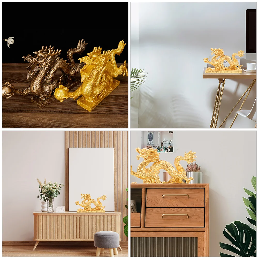 

Resin Dragon Chinese Zodiac Creative Chinese Dragon Ornament Decor For Home Office Desk Indoor Display Craft Ornament