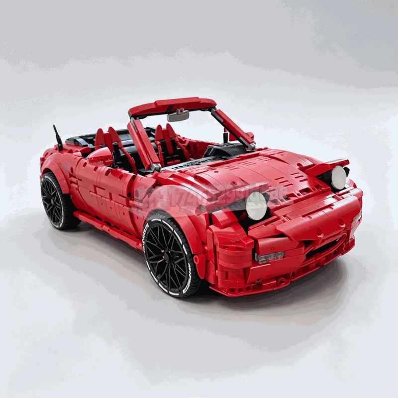 2595PCS Motorized Convertible Roadster Building Blocks Car Model DIY Assembly Vehicle Creative Display Collection Birthday Gift