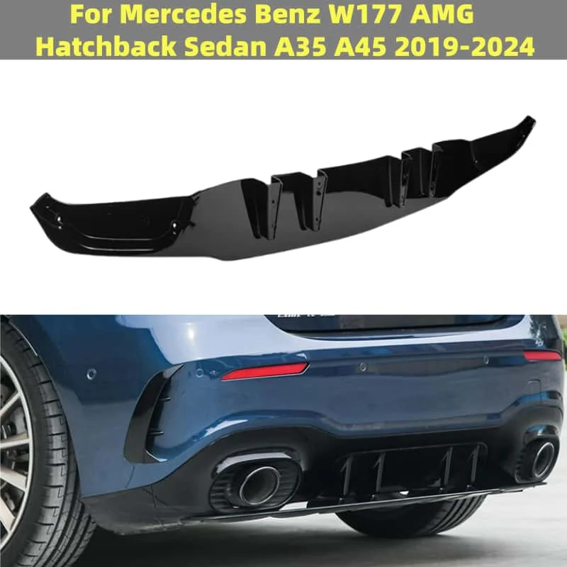 Rear Bumper Lip Diffuser Splitter Body Kit For Mercedes Benz W177 AMG Hatchback Sedan A35 A45 2019-2024 Car Styling Accessories