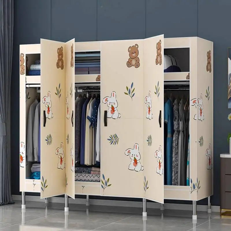 

Nordic Customized Wardrobes Closet Wooden Rod Long Saving Drawers Wardrobes Adult Cute Tall Guarda Roupas Furniture For Home