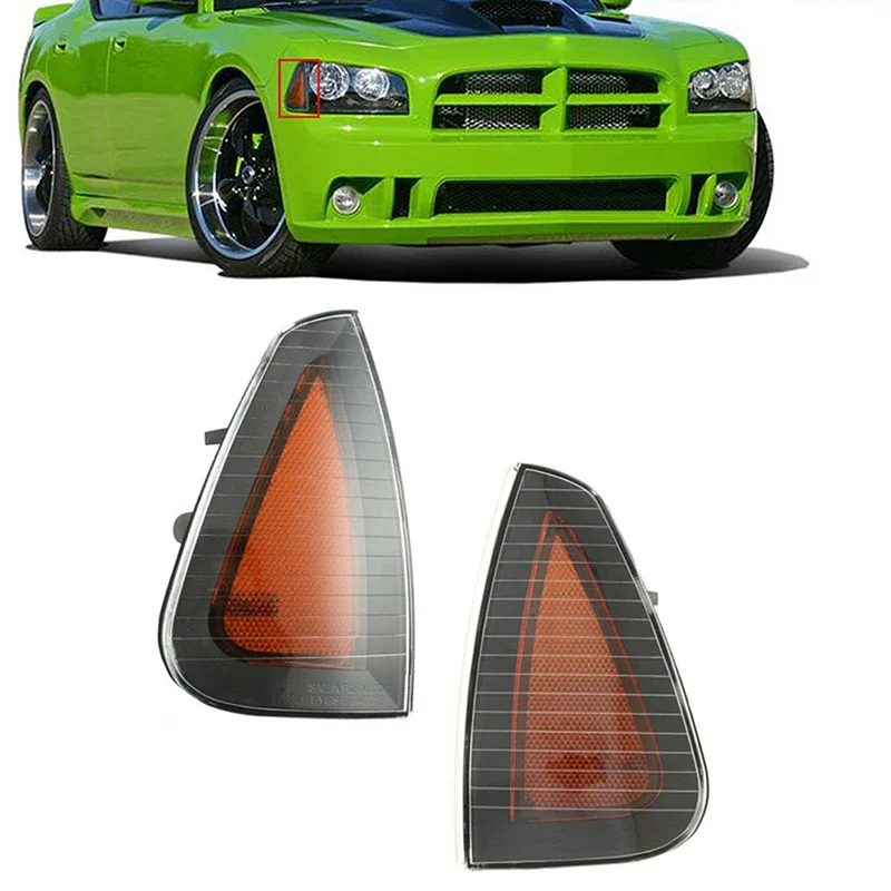 Pair Side Marker Parking Turn Signal Corner Light Housing Accessories for Dodge Charger R/T SE SRT8 SXT 2006 2207 2008 2009 2010