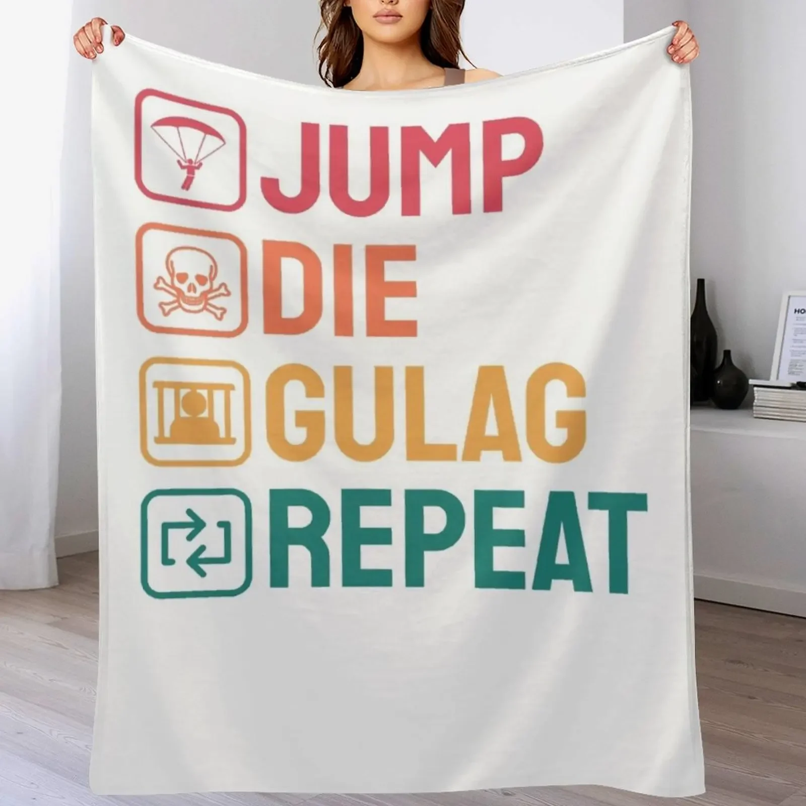 Jumps Die Gulag Throw Blanket Warm Flannel Blanket for Couch Chair Bedroom