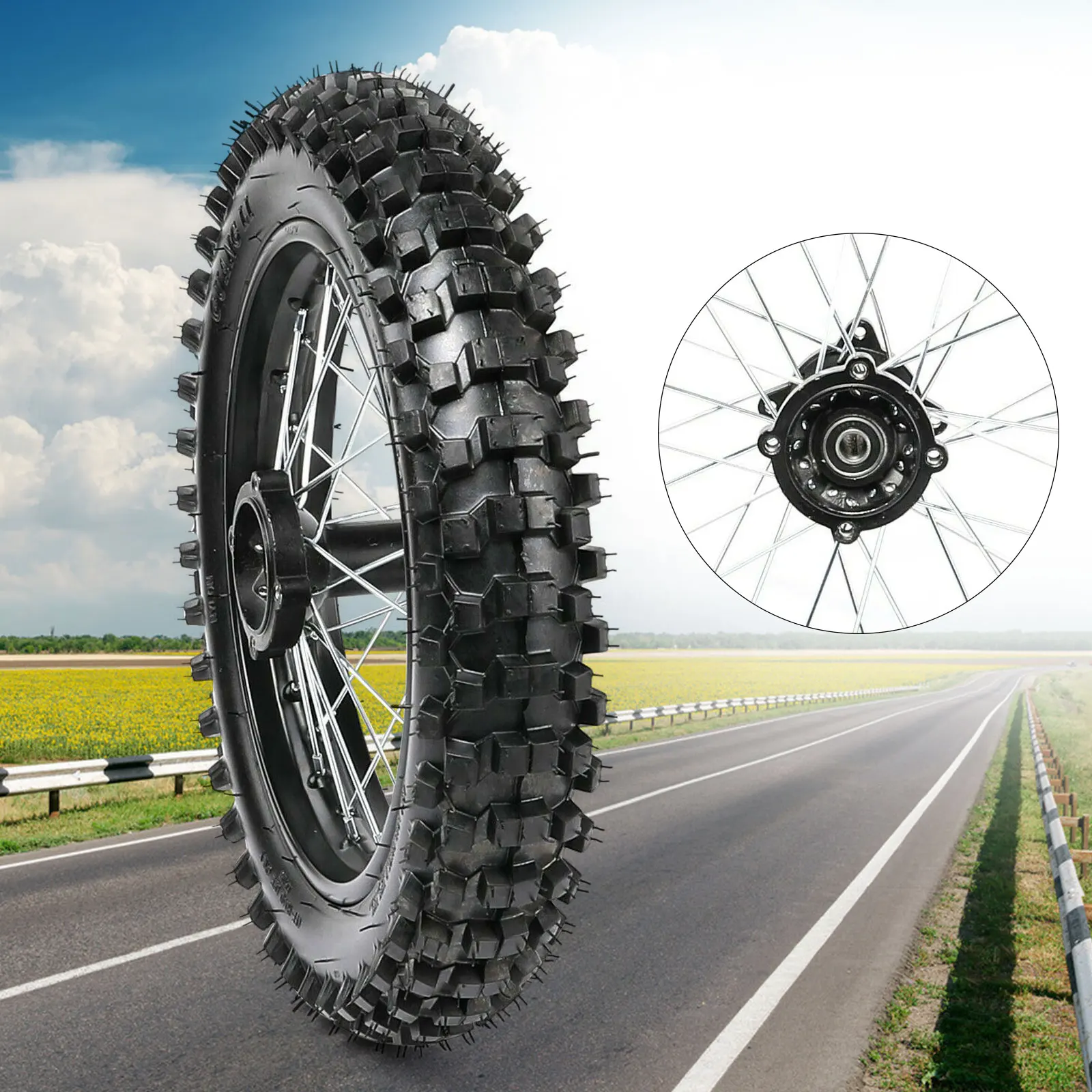 14 inch High-Quality Rear Wheel Crosscountry Motorcycle Tires 15mm Axle 125/140/150/160cc For Dirt Pit Bike