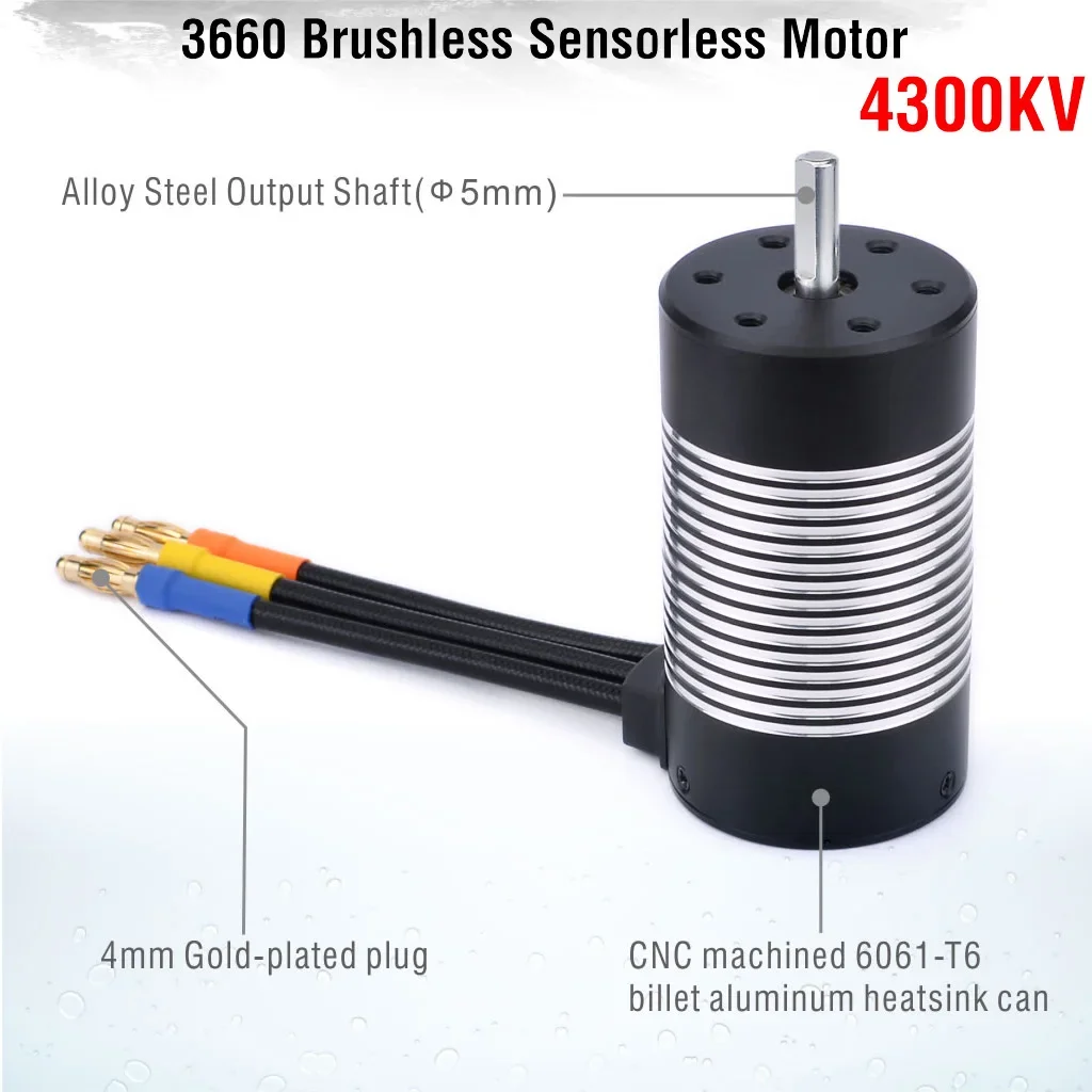 OVERTREFFEN HOBBY 3660 2600KV 3300KV 4300KV Waterdichte Borstelloze Motor 3.175/5mm As voor 1/10 RC Drift Crawler Auto Model Speelgoed Onderdelen