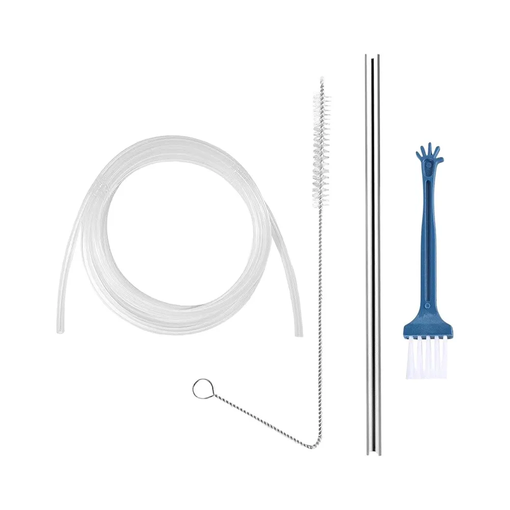 Stainless Steel Milk Tube Silicone Hose and Two for Cleaning Brushes Replacement Kit for Bosch and For Siemens Care