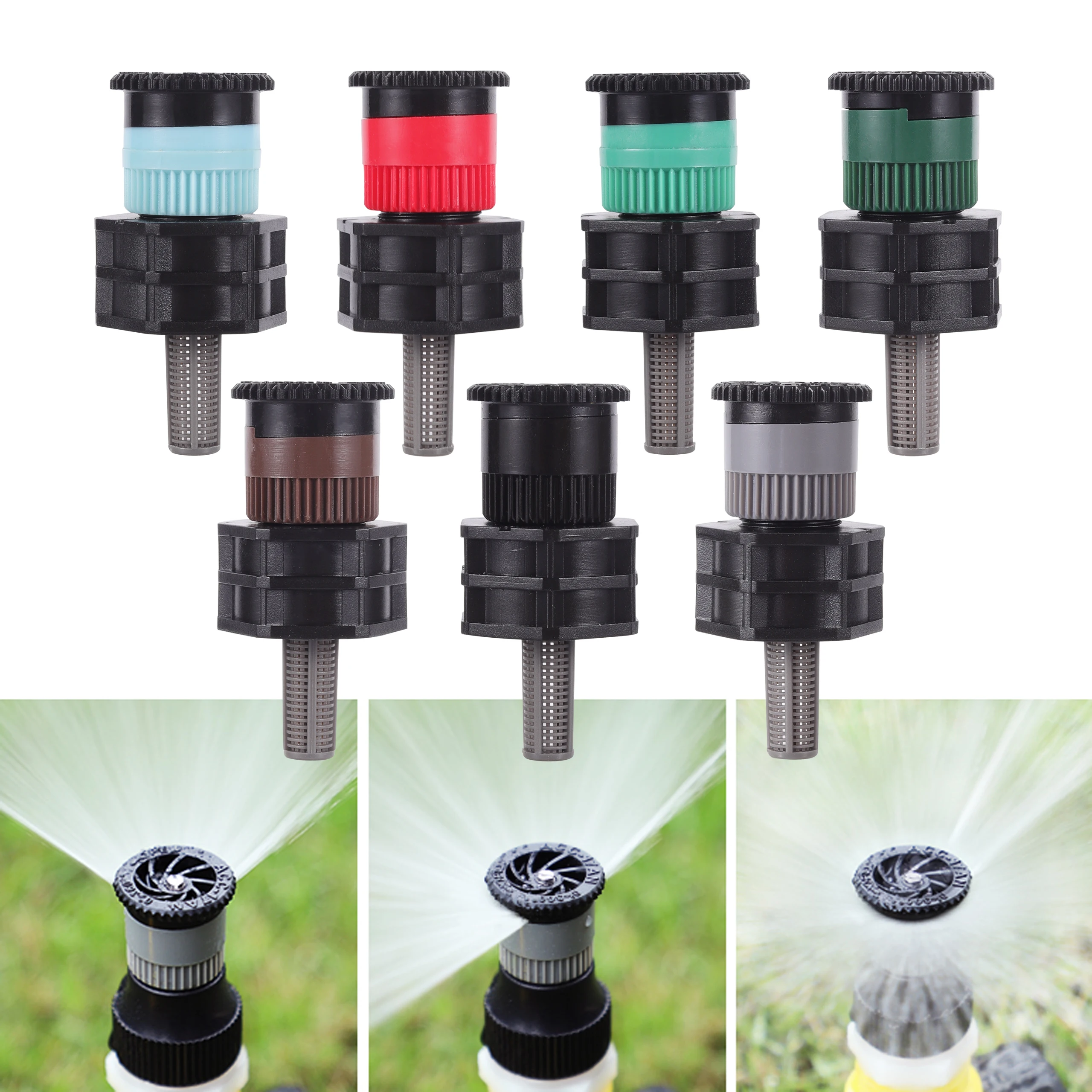 2Pcs 360 Degree Adjustable Pop Up Sprinkler 15mm Scatter Nozzle Garden Lawn Sprinkler 1/2 Inch Attachment Accessories