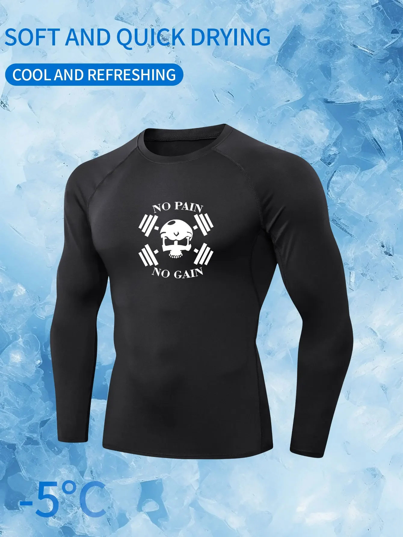 

Fast-drying, high-elasticity, tight-fitting men's long-sleeved fitness basketball suit, running base