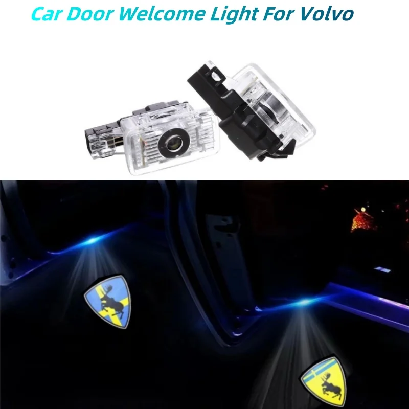 

2x LED Car Door Light Logo Projector Ghost Shadow Lamp For Volvo V90 V40 V60 XC40 XC60 XC90 S60 S80 S90 Car Interior Decoration