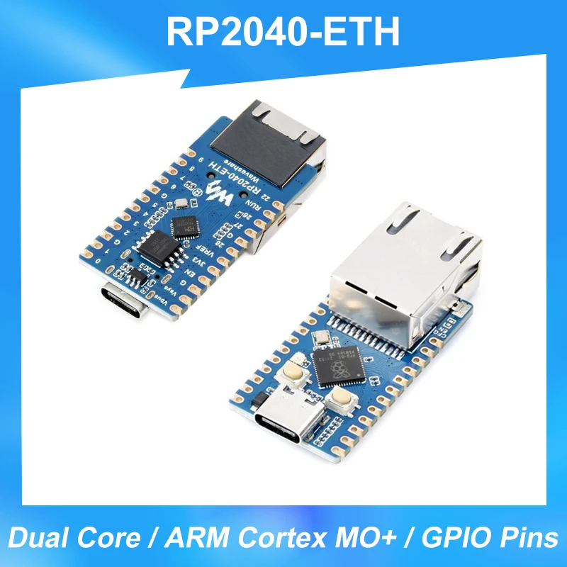 

RP2040-ETH Development Board for Raspberry Pi Based on Official RP2040 Dual Core Processor Rj45 Network Port USB-C Connector