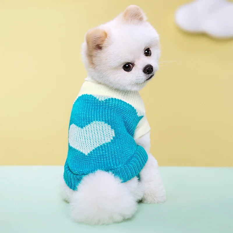 Autumn Winter Dog Knitted Sweater for Small Dog Cat Soft Cozy Warm Clothes Chihuahua Schnauzer Pet Turtleneck Costume Ropa Perro