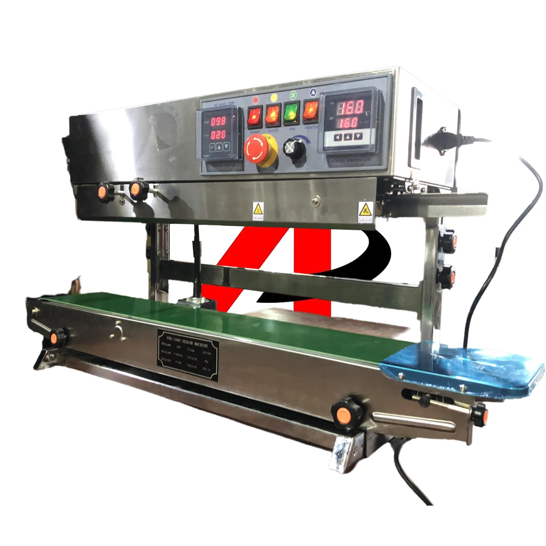 Continuous Retort Pouch  Sealing Machine Horizontal Vertical Optional Band Sealer With Hot Ink Roll Coder