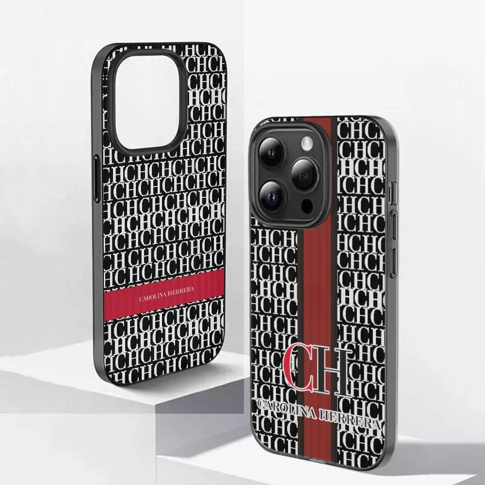 Funda de Teléfono de Lujo CH Caro-linAS LOOG con Rayas Corrugadas para iPhone 17 16 15 14 13 12 11 Pro Max Plus Pro, Resistente a Impactos