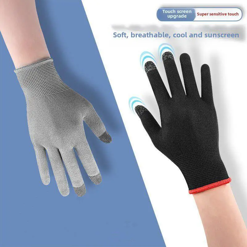 Touchscreen Compatible Phone Gloves Thin Quick Dry White Elastic Good for Motorbike Riding Driving Anti-Slip Men's Gloves