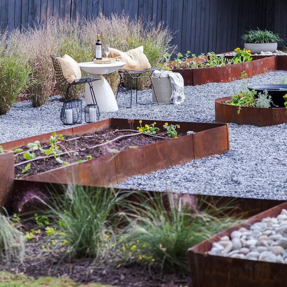 5 عبوات من حواف المناظر الطبيعية المطرقة الرمادية، شرائط 48 بوصة، عمق 6 بوصة 1/4 بوصة، قمة مستديرة من الفولاذ COR Ten، شديدة التحمل - ترقية جديدة #6