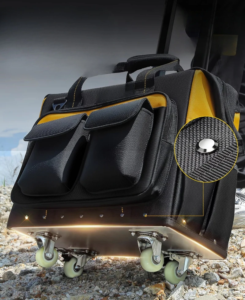 Professional Multifunctional Toolkit With Wheels Electrician Backpack Portable Trolley Tools Electrical Construction Sites