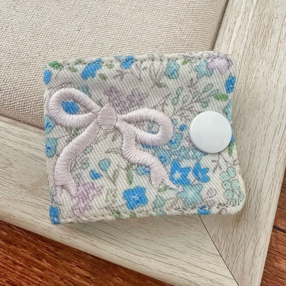 

Snap Fastener Data Cable Storage Clip Floral Embroidery Charger Cable Organizer Bow Cotton Cable Organizer Set Headphone Cable