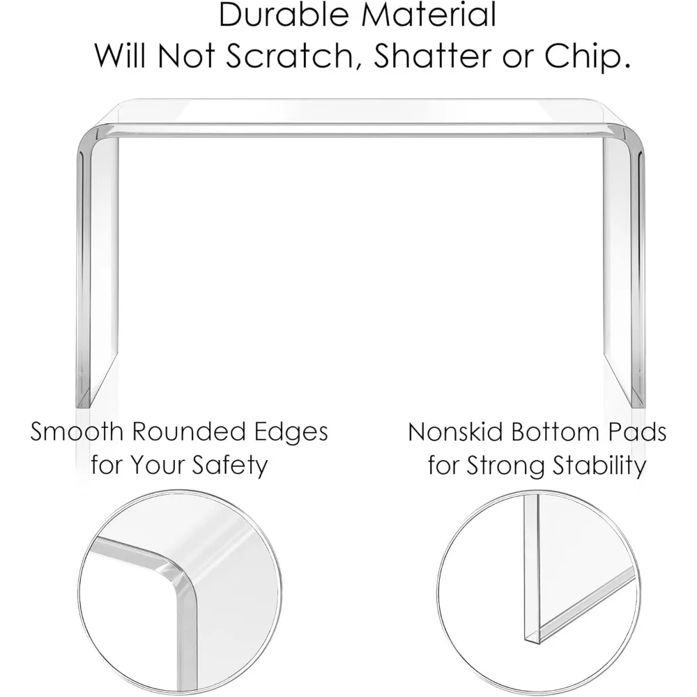 طاولة قهوة أكريليك أنيقة بحواف مستديرة لغرف المعيشة الحديثة