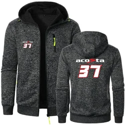 Felpe da uomo Motociclista Racing Pedro Acosta 37 GP Felpe con cappuccio da equitazione Giacca Cardigan Maglioni con cerniera Abbigliamento sportivo Felpa con cappuccio in pile