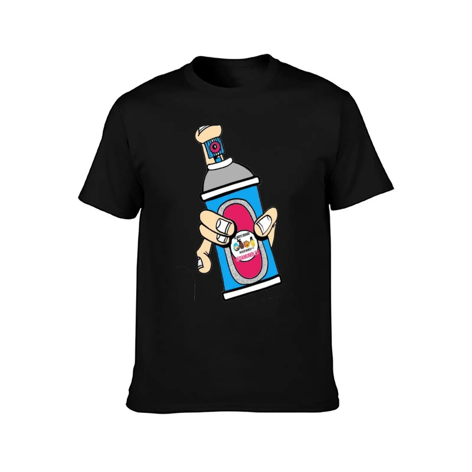 Spray Can T-Shirt Summer Casual Cotton Tee Oversized Streetwear Tops Vintage Graphic Print Loose Fit Short Sleeve