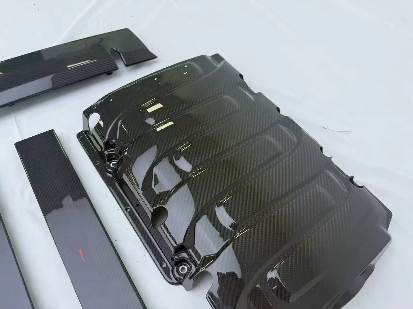 For MRD New Carbon Fiber Engine Cover Side Pieces Door Sill Plates Trunk Plate for Chevrolet Corvette C7 2014-2017