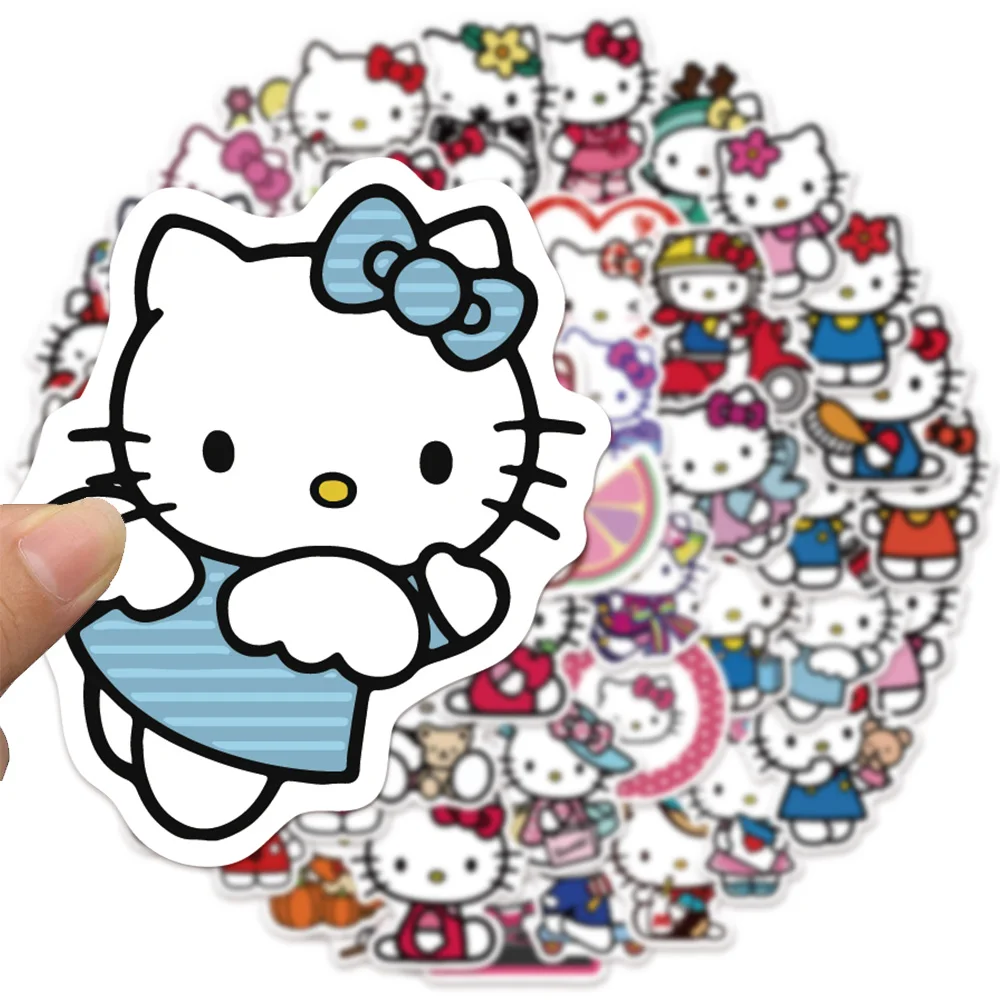 50Pcs Hello Cat Stickers Cute Cats Multi-purpose Stickers Waterproof Decorative Refrigerator Computer Stickers image 4