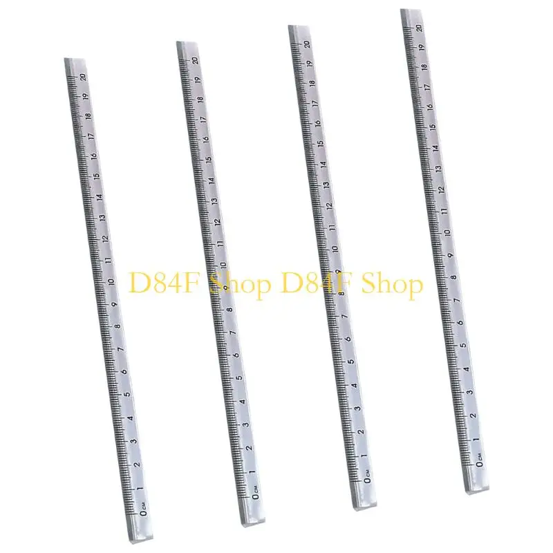 D84F 20cm Acrylic Triangle Measuring Rulers Lightweight & Easy to Use Straight Rulers