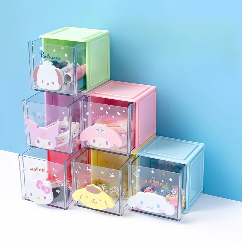 MINISO Sanrio series storage Jenga square small storage box Storage box Yugui dog look practical storage box