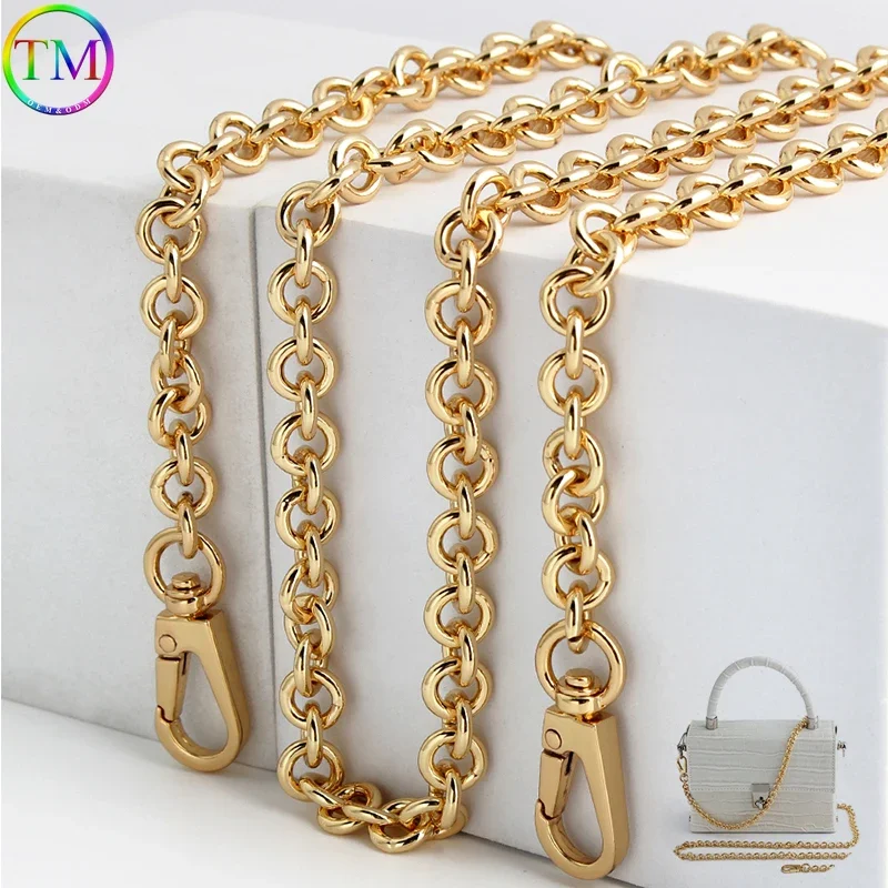 1-10PCS 129CM Zinc Alloy Bag Chains Strap Gold Metal Chain For Women Bag Crossbody Shoulder Belt Handle Wrap Chain Accessories