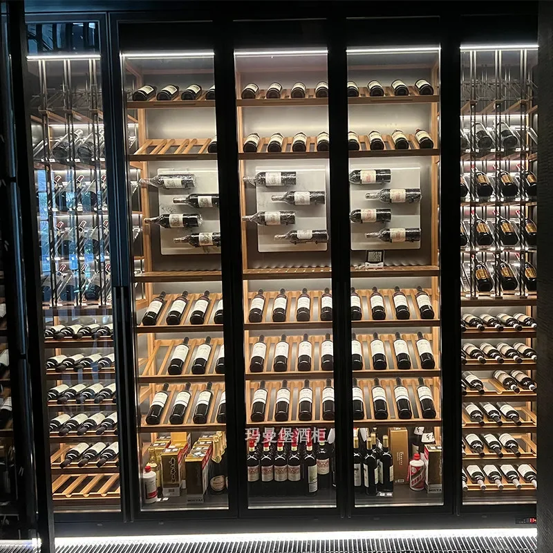stainless steel constant temperature  white wine cabinet, basement cellar, wine cabinet design