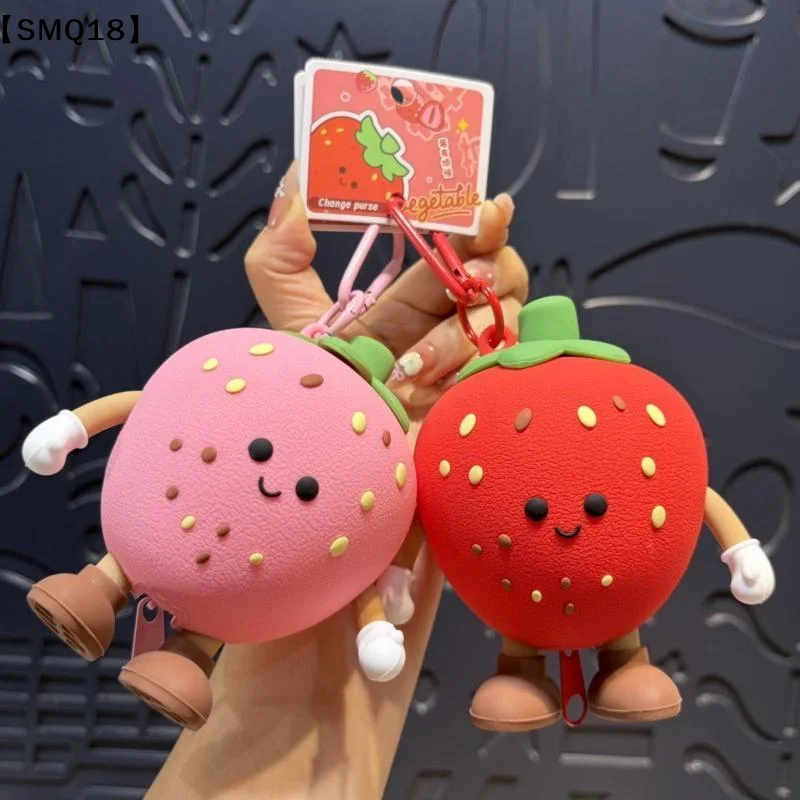 Cartoon Cute Fuits&Vegetables PVC Portable Coin Purse For Going Out, Headphones, Mini Bag, Backpack Pendant, Gift Toy【SMQ】