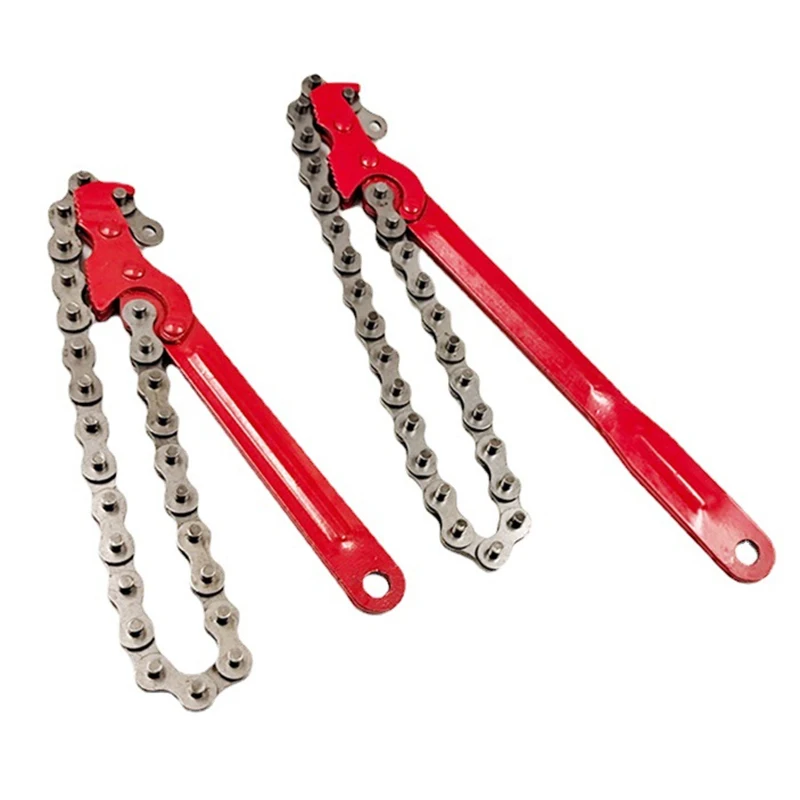 1pc ヘビーデューティラチェットチェーンレンチ可逆オイルフィルターツールパイプ継手ツールフィットオイルフィルターチェーンレンチプライヤー