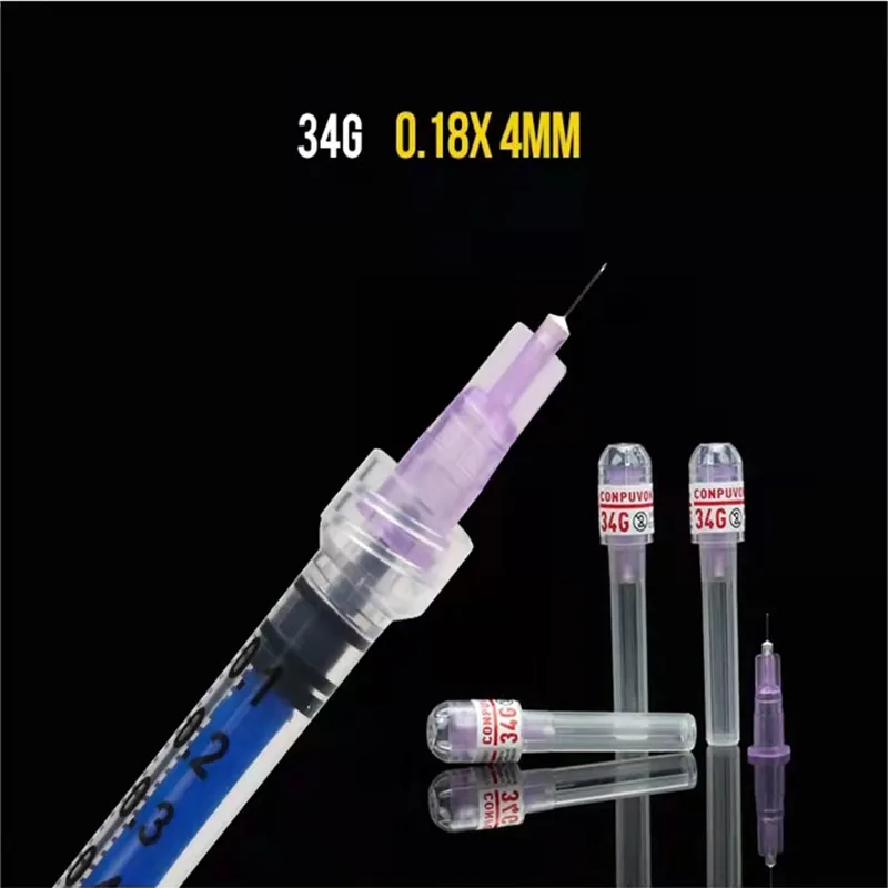 Nano Skin Injection Needle 34g 1.5/4mm/ Adjustable 31g 4mm/ Sterile Skin Gel Injection Microneedle