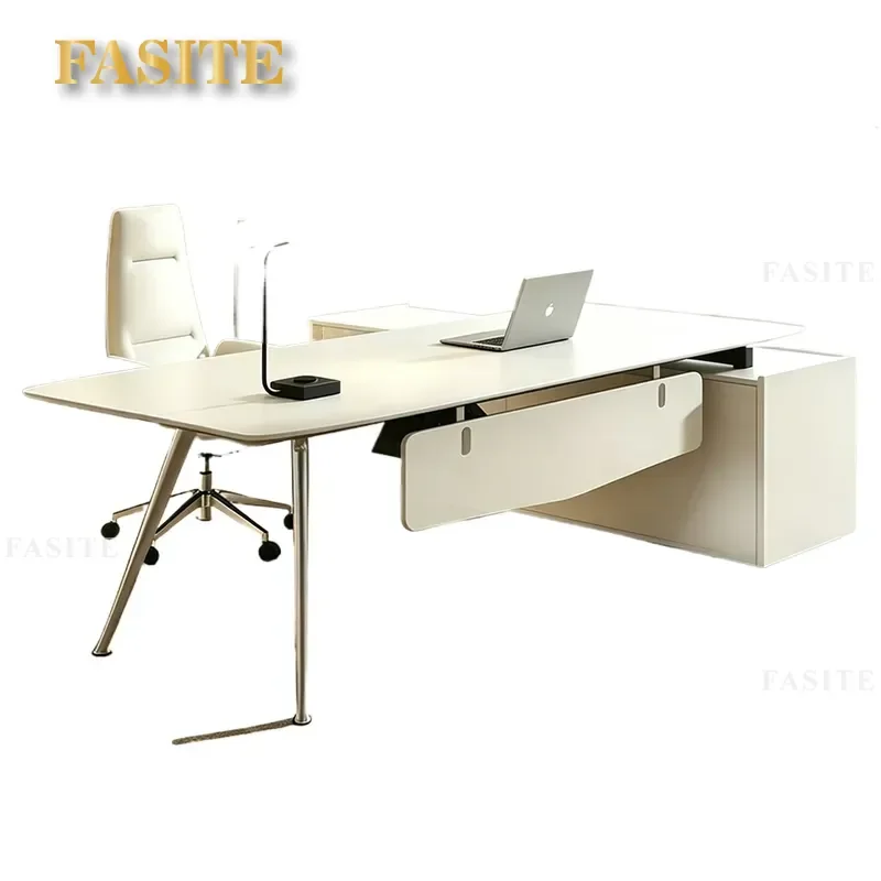For Office Desk and Chair Combination Executive Manager Table High End President Boss Desk Modern Business Workspace