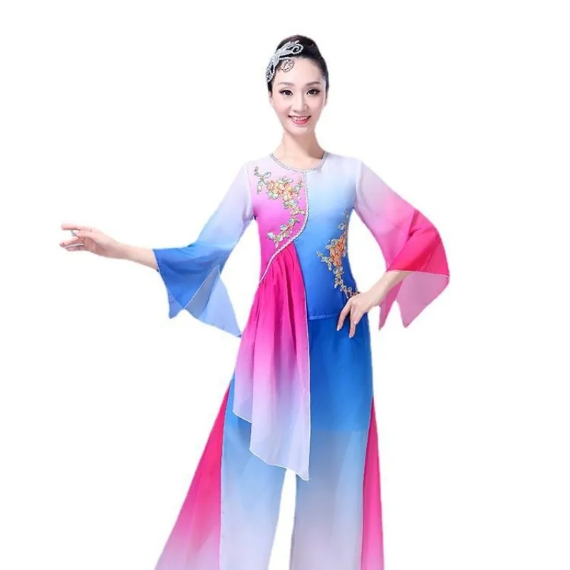 New Classical Dance Costumes Fan Folk Dance Costumes Adult