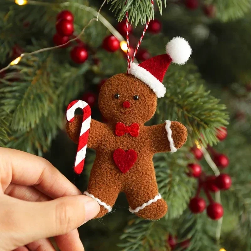 3Pcs Christmas Decoration Ornaments Gingerbread Man Doll Xmas Tree Hanging Accessories Kids Gifts Party Home Favor New Year 2025