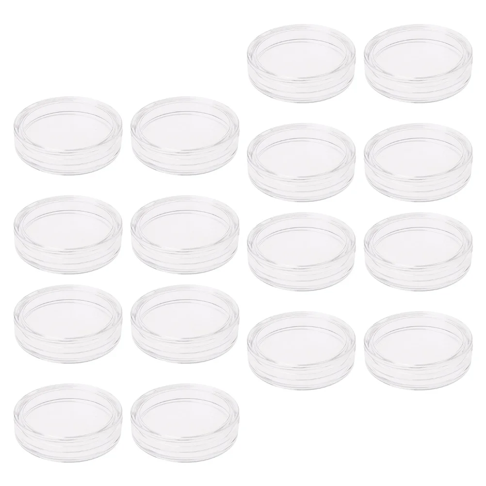 20 قطعة صندوق جمع العملات المعدنية حامل أكريليك شفاف مقاوم للخدش حامل عرض اللمس السلس لحل تخزين العملات المعدنية المحمولة