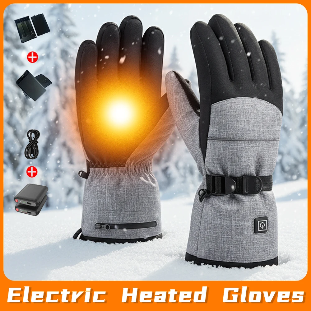 

Heating Hand Warmer USB Electric Heated Thermal Gloves Waterproof Snowboard Cycling Motorcycle Bicycle Ski Outdoor Winter Gloves
