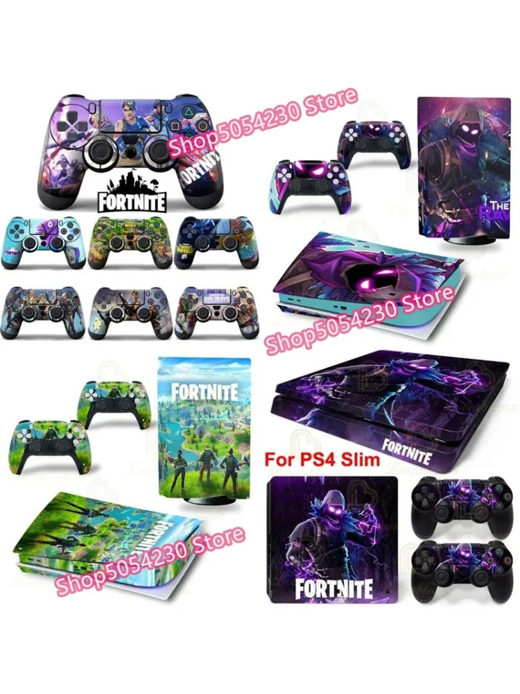 Autocollants de Console FORTNITE à la mode pour SONY PS4 PS5 Battle Royale, autocollants de peau complets pour manette de jeu PlayStation 4
