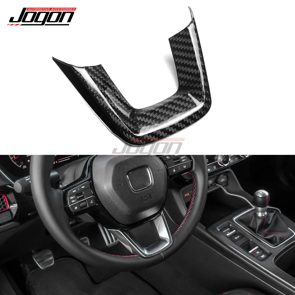 

For Honda Acura Integra 2023 2024 2025 Real Carbon Fiber Interior Steering Wheel Lower U Style Panel Cover Trim Accessories