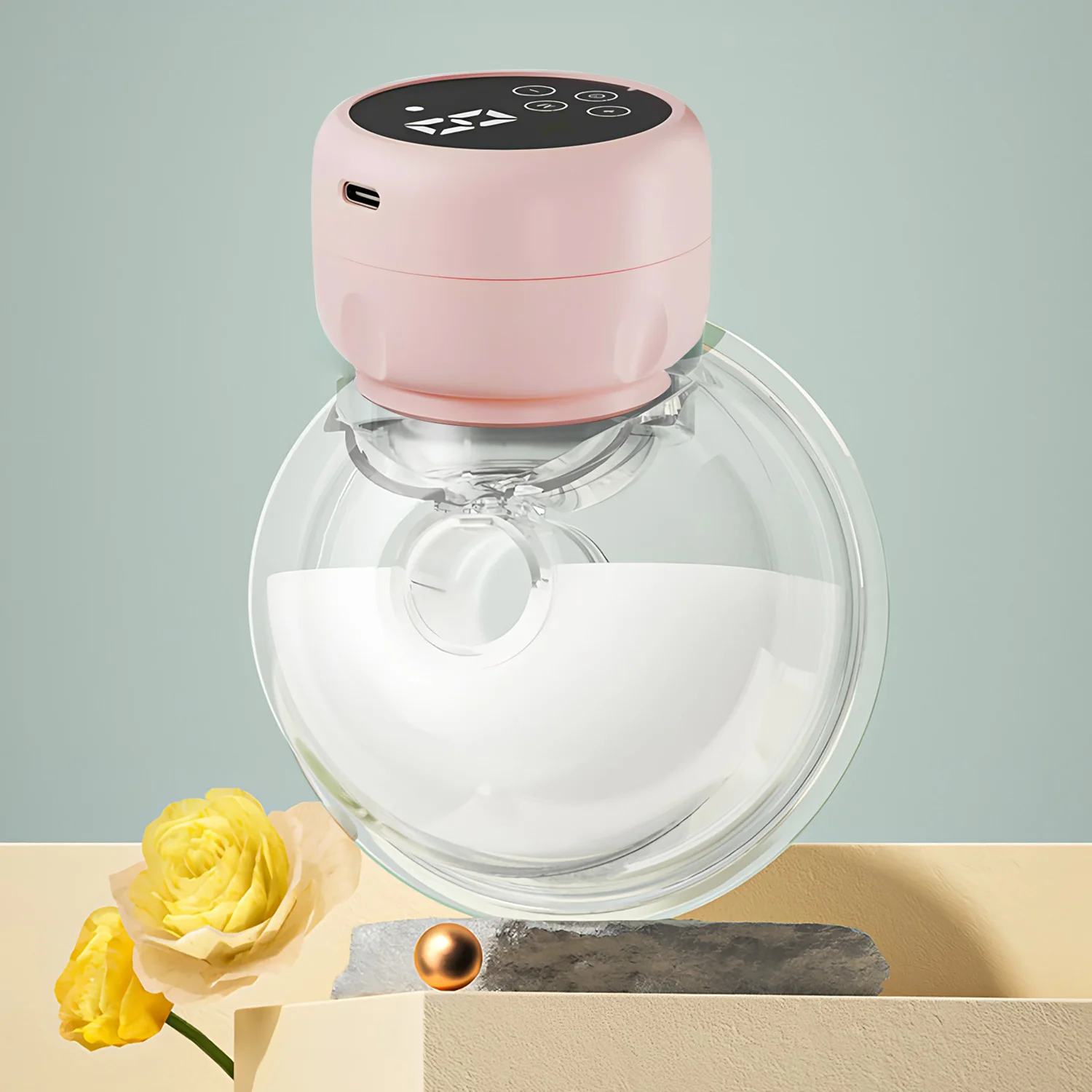 amzwn Electric Breast Pump Wearable Breastpump Wireless Portable Breast Pumps Milk Extractor USB Charging Breast Sucker