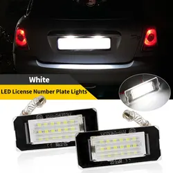 2PCS For BMW MINI Cooper R56 R57 R58 R59 R52/R55/R55N/R56N/R57N Car LED License Plate Light Rear Number Lamp Canbus 6000K White